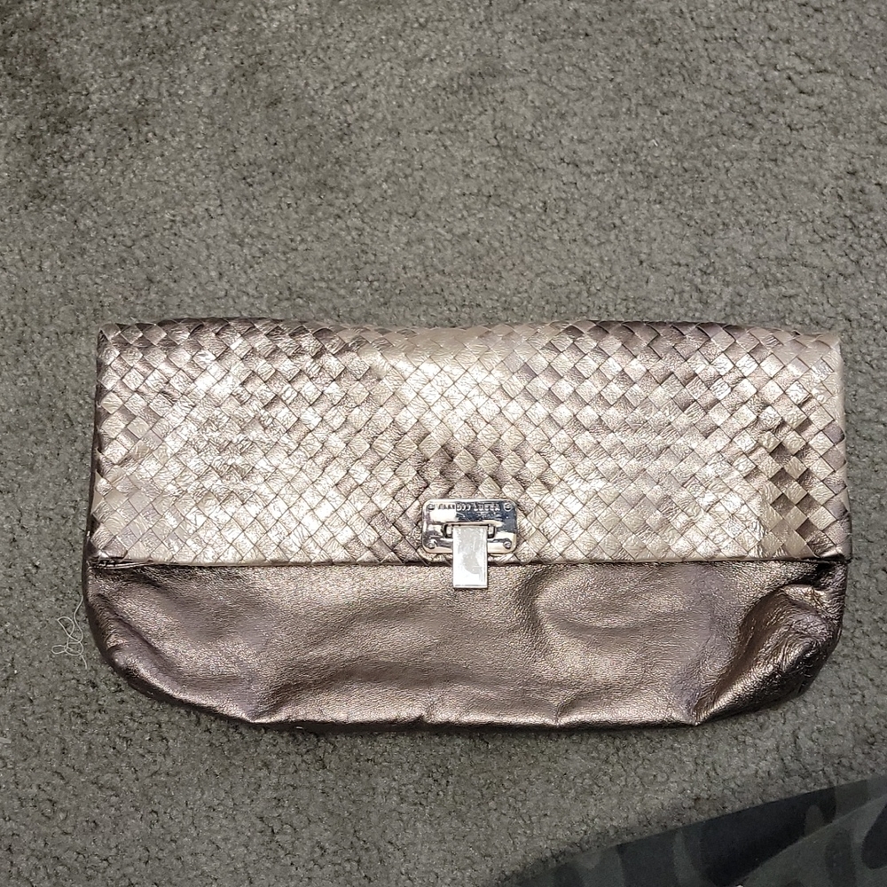 Elliot Lucca woven clutch crossbody metallic
